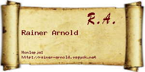 Rainer Arnold névjegykártya