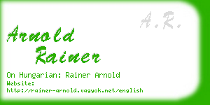 arnold rainer business card